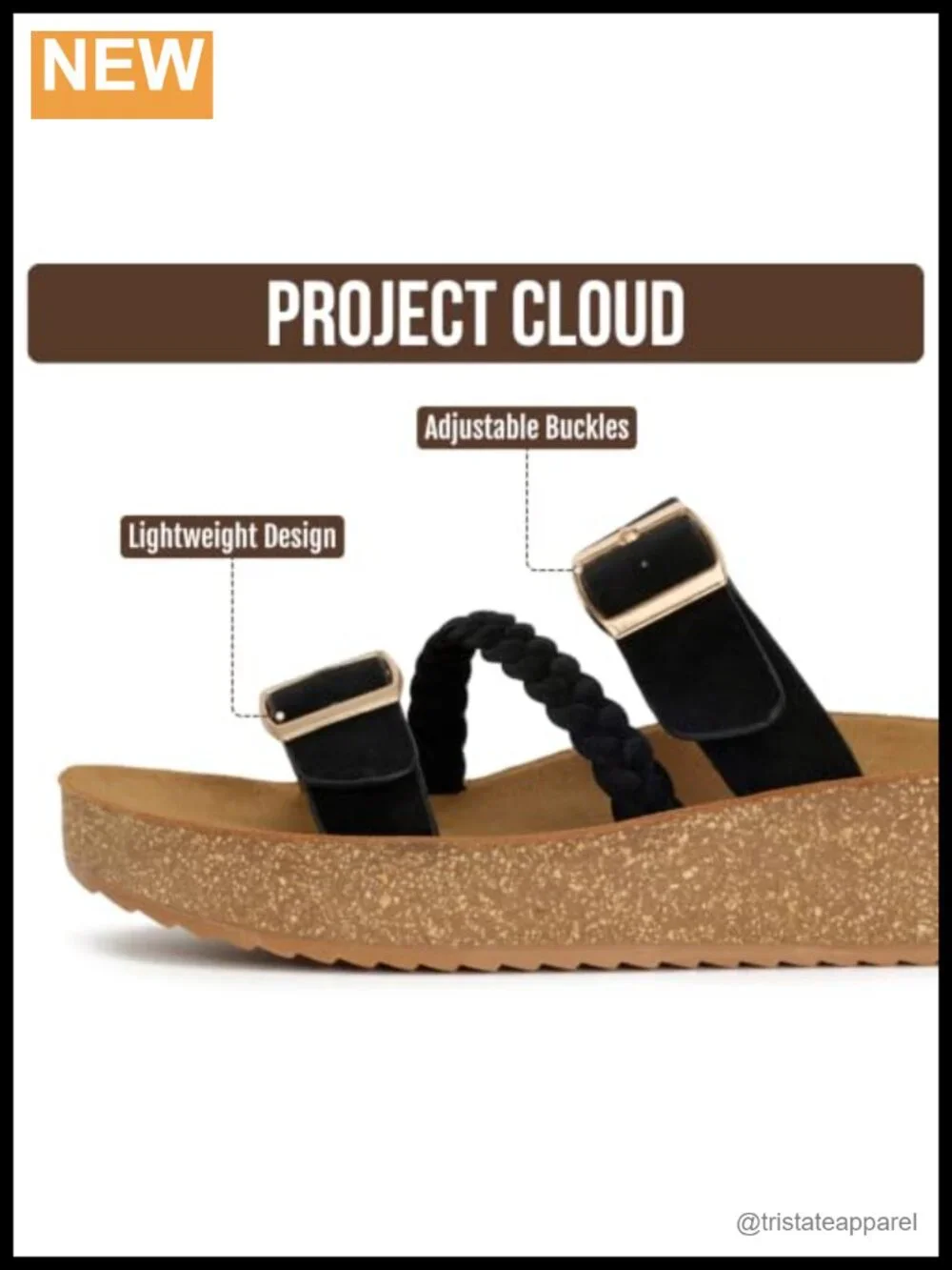 Lightweight Leather Platform Sandals with Non-Slip Outsole
